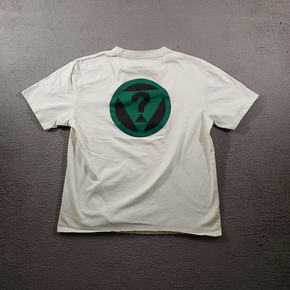 Guess Shirt Mens Small White Crew Neck Embroidered Logo Graphic Print Back Hit - Picture 6 of 11